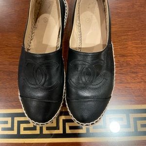 Chanel Espadrilles Black Leather